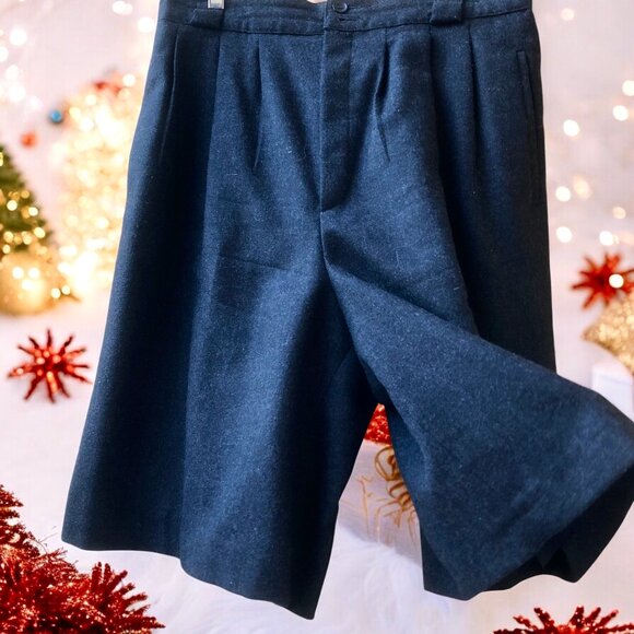 Giorgio Sant'Angelo Vintage 80’s Black Wool Lined Shorts Culottes size 12 - Picture 13 of 13